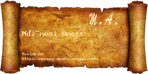 Ménesi Anett névjegykártya